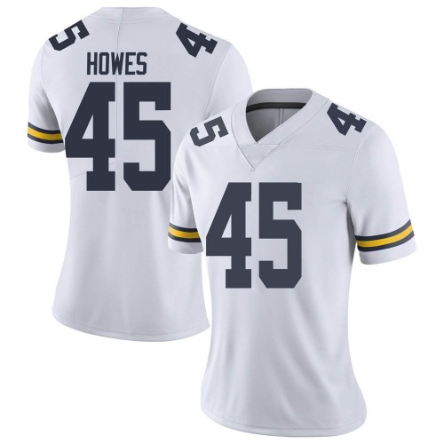 Noah Howes Michigan Wolverines Women's NCAA #45 White Limited Brand Jordan College Stitched Football Jersey UAE1154OJ